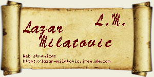Lazar Milatović vizit kartica